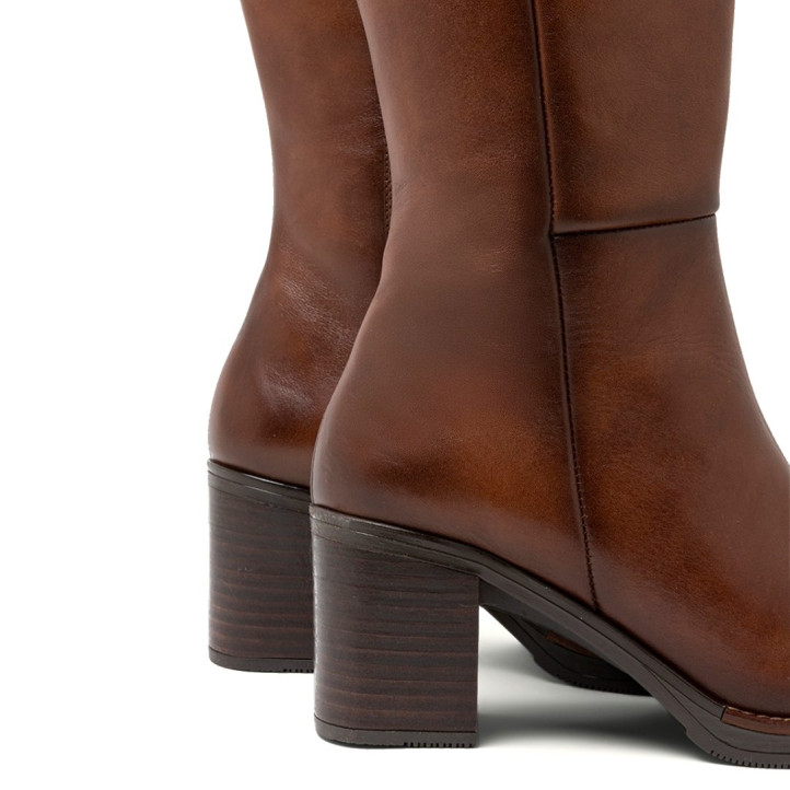 BOTAS DE PIEL DE TACÓN TRIANA CUERO PORRONET - Querol online