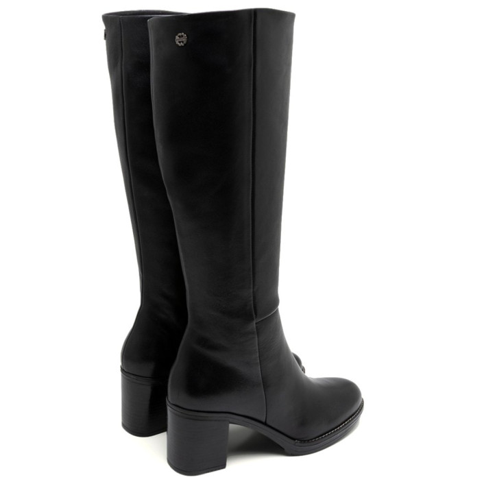 BOTAS DE PIEL DE TACÓN TRIANA NEGRO PORRONET - Querol online