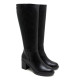 BOTAS DE PIEL DE TACÓN TRIANA NEGRO PORRONET - Querol online