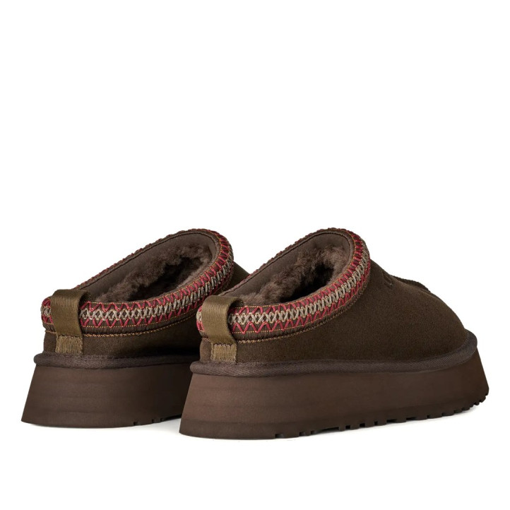 Zuecos UGG Tazz II marrón Dusted Cocoa con plataforma y detalle trenzado - Querol online