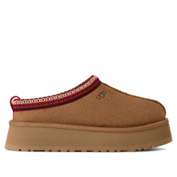 Zuecos UGG Tazz II en color Chestnut con plataforma y detalle trenzado rojo - Querol online