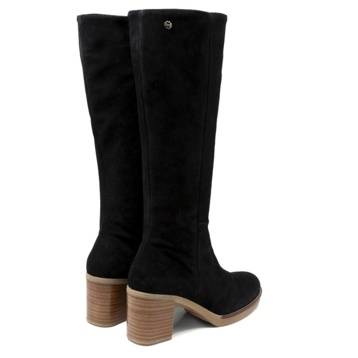 BOTAS DE PIEL DE TACÓN TINA NEGRO PORRONET - Querol online
