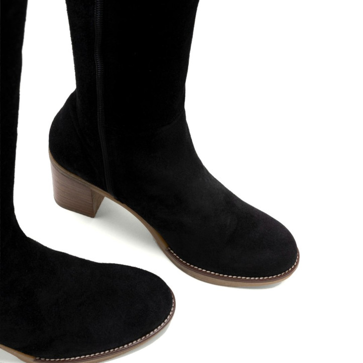 BOTAS DE PIEL DE TACÓN TINA NEGRO PORRONET - Querol online