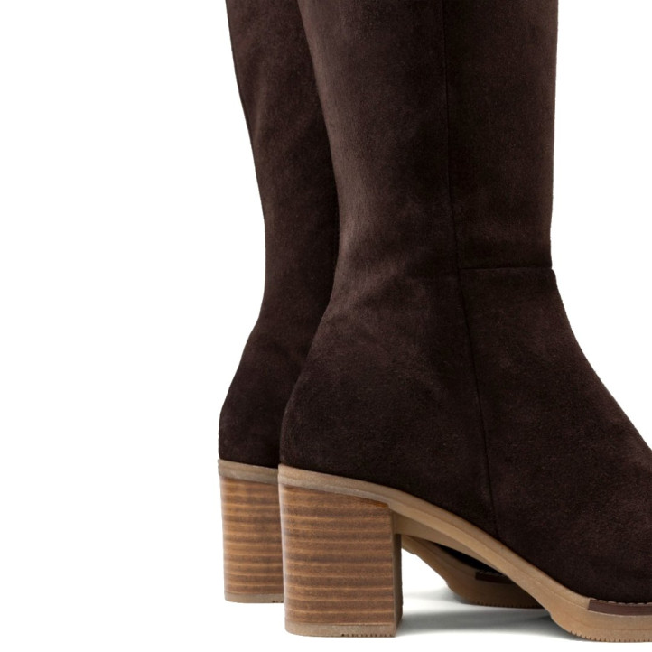 BOTAS DE PIEL DE TACÓN TINA MOKA PORRONET - Querol online