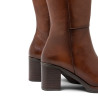 BOTAS DE PIEL CAÑA ANCHA DE TACÓN TRIANA CUERO PORRONET
