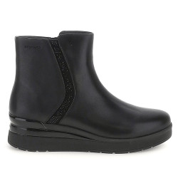 Botins plans STONEFLY Cream 64 negres de pell amb falca i cremallera lateral - Querol online