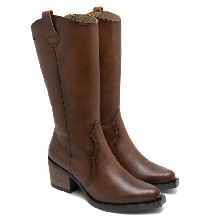 BOTAS COWBOY DE PIEL CON CREMALLERA NEREA CUERO PORRONET - Querol online