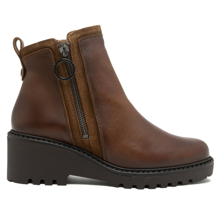 BOTINES DE PIEL CON CUÑA Y CREMALLERA PAZ CUERO PORRONET - Querol online