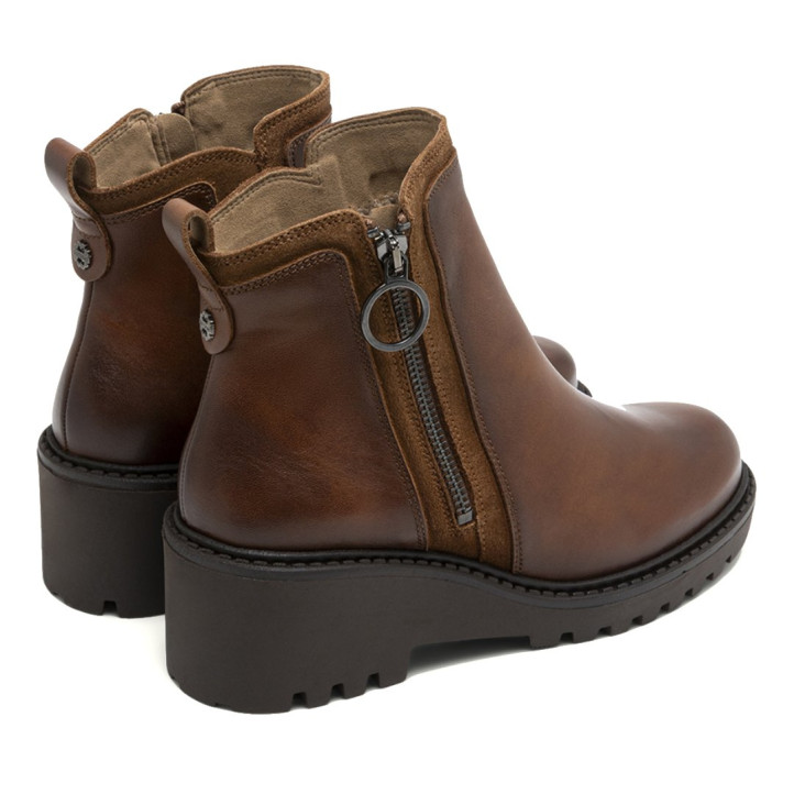 BOTINES DE PIEL CON CUÑA Y CREMALLERA PAZ CUERO PORRONET - Querol online
