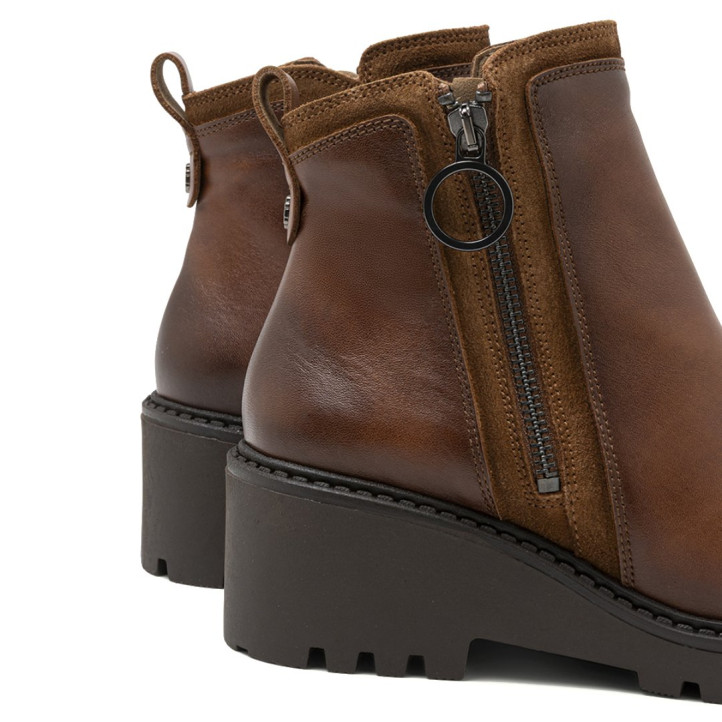 BOTINES DE PIEL CON CUÑA Y CREMALLERA PAZ CUERO PORRONET - Querol online