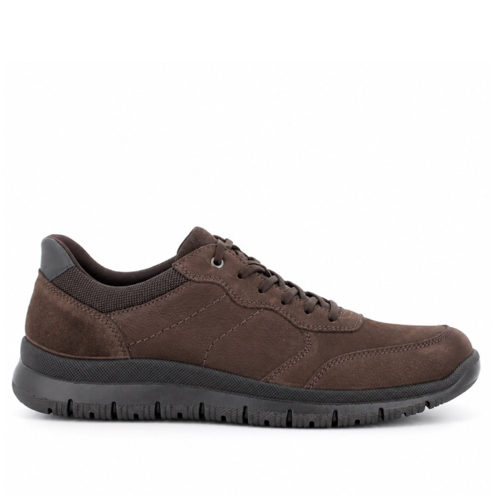 Sabates sport Imac d'home marrons de pell amb cordons i sola flexible - Querol online