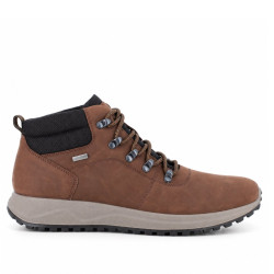 Botines Imac de hombre marrones de piel con cordones y cuello acolchado - Querol online