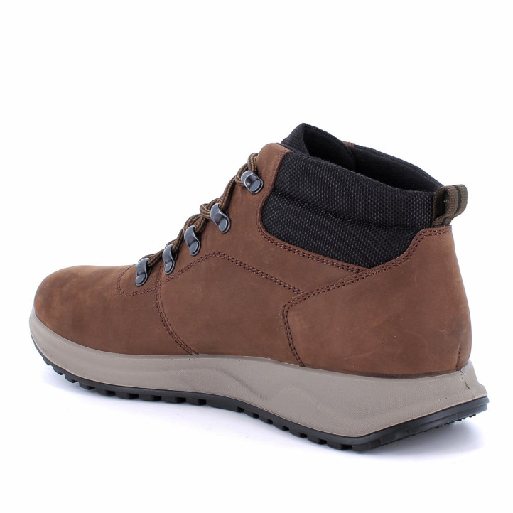 Botines Imac de hombre marrones de piel con cordones y cuello acolchado - Querol online