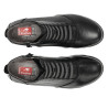 Botins plans Fluchos Susan de dona negres de pell amb cordons elàstics