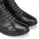 Botins plans Fluchos Susan de dona negres de pell amb cordons elàstics - Querol online