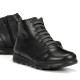 Botins plans Fluchos Susan de dona negres de pell amb cordons elàstics - Querol online