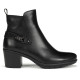 Botines tacón Fluchos Nydia negros de piel con tacón y hebilla decorativa - Querol online