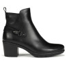 Botines tacón Fluchos Nydia negros de piel con tacón y hebilla decorativa