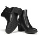Botines tacón Fluchos Nydia negros de piel con tacón y hebilla decorativa - Querol online