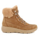 Botines Imac de mujer camel de ante con pelo y cordones de montaña - Querol online