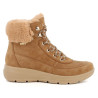Botines Imac de mujer camel de ante con pelo y cordones de montaña