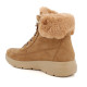 Botines Imac de mujer camel de ante con pelo y cordones de montaña - Querol online