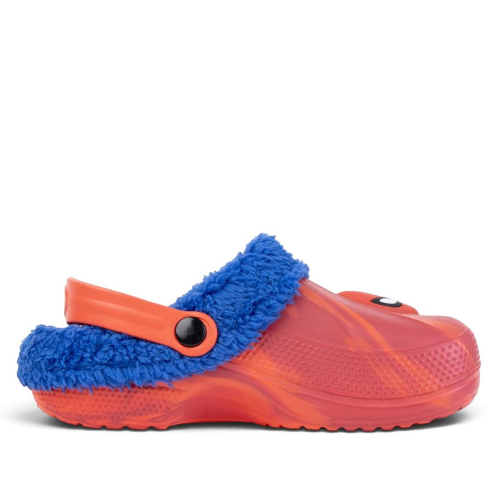 Zapatillas casa Cerda Spiderman rojas con borreguillo azul y tira ajustable - Querol online