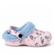 Zapatillas casa Cerda Bluey rosas con borreguillo azul y tira trasera - Querol online