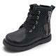 Botins Chicco negres amb cordons, cremallera lateral i cors decoratius - Querol online