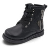 Botins Chicco negres amb cordons, cremallera lateral i cors decoratius