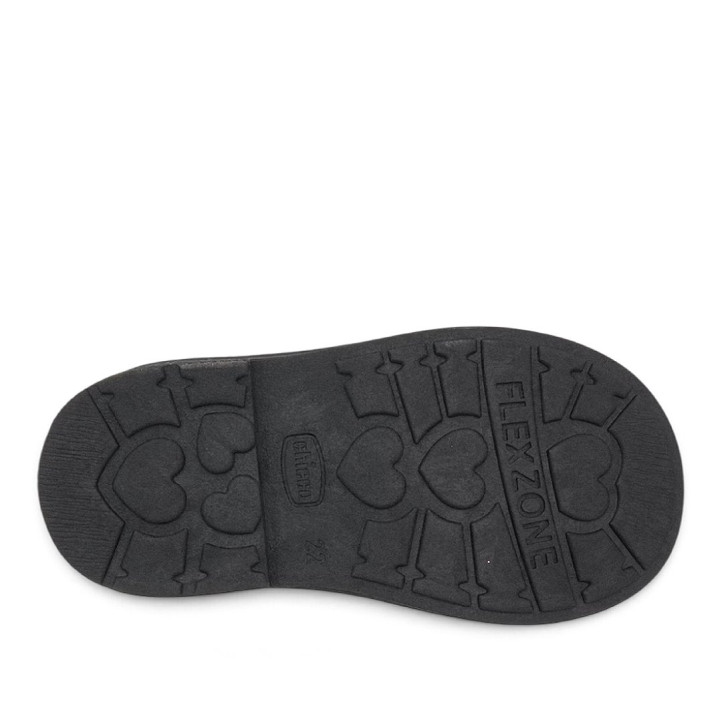 Botines Chicco negros con cordones, cremallera lateral y corazones decorativos - Querol online