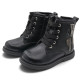 Botins Chicco negres amb cordons, cremallera lateral i cors decoratius - Querol online