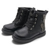 Botines Chicco negros con cordones, cremallera lateral y corazones decorativos