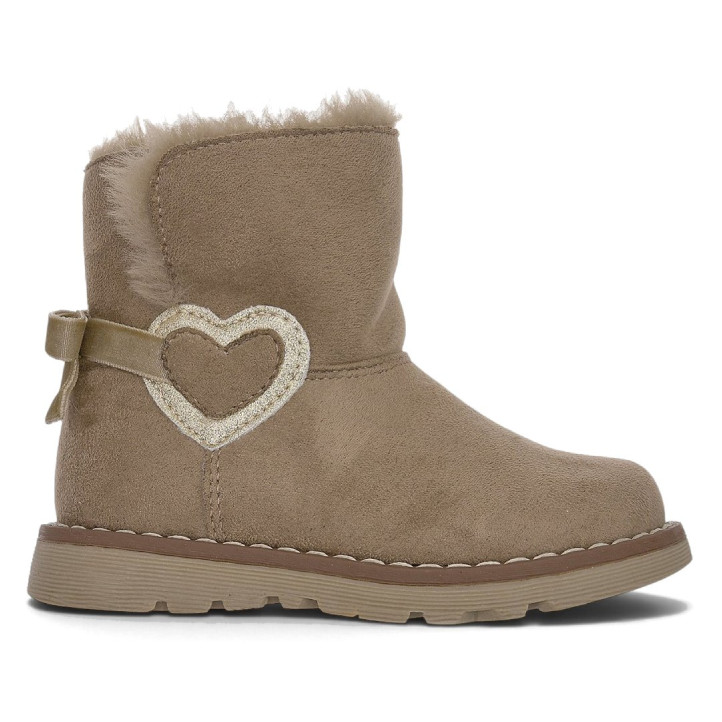 Botins Chicco Faloma talp amb pèl interior, cor daurat i cremallera lateral - Querol online