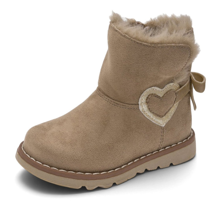 Botins Chicco Faloma talp amb pèl interior, cor daurat i cremallera lateral - Querol online