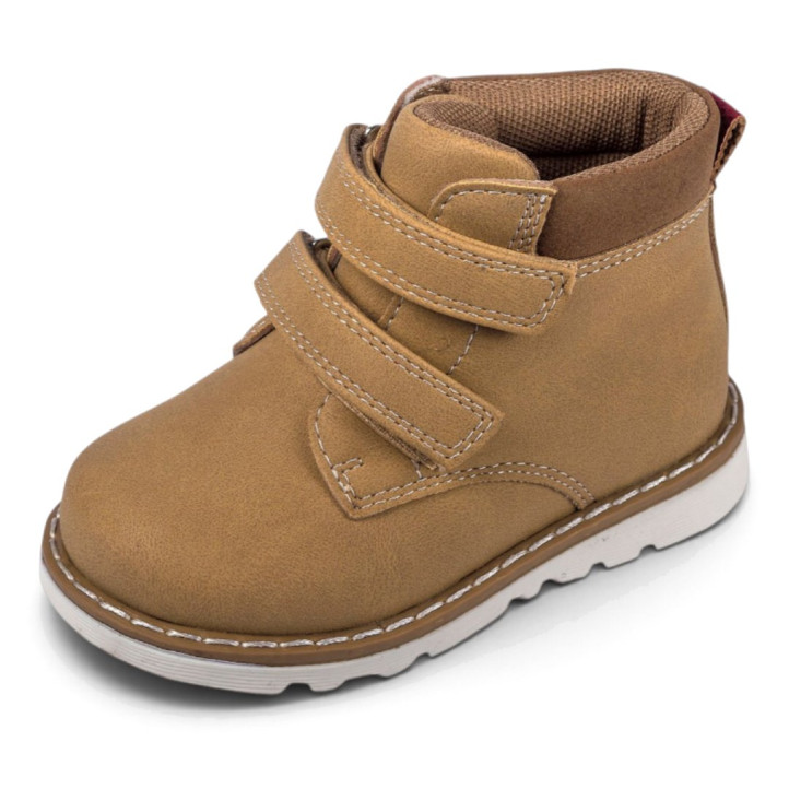 Botines Chicco Fabel ocre con doble velcro, cuello acolchado y suela flexibl - Querol online