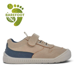 Zapatillas Chicco barefoot beige taupe con velcro, cordones elásticos y sue - Querol online