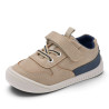 Sabatilles Chicco barefoot beix taupe amb velcro, cordons elàstics i sola f