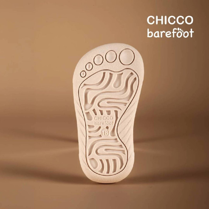 Sabatilles Chicco barefoot beix taupe amb velcro, cordons elàstics i sola f - Querol online