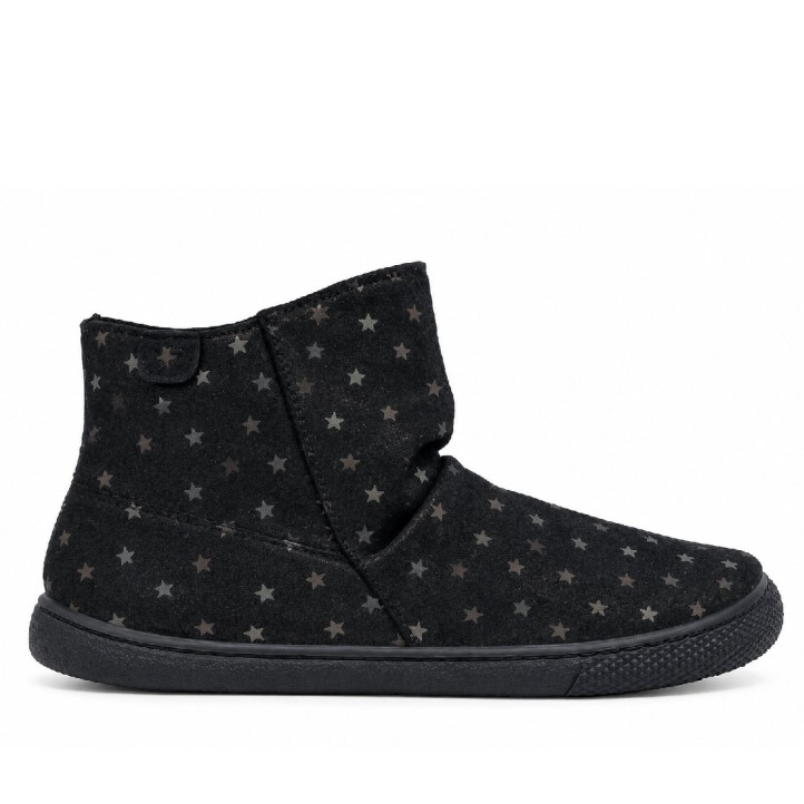 Botines Vulladi negros con estampado de estrellas y cierre de velcro - Querol online