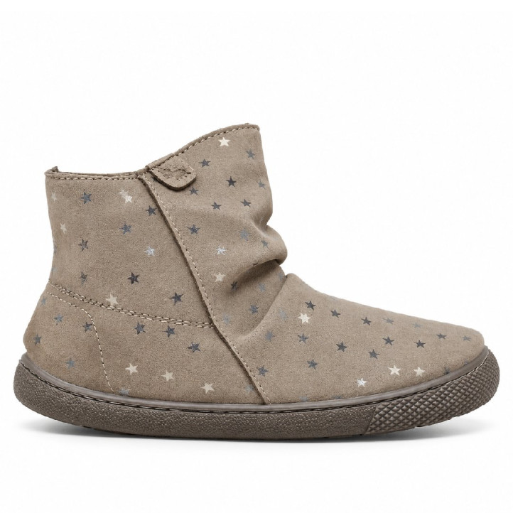 Botines Vulladi taupe con estampado de estrellas y cierre de velcro - Querol online