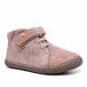 Botines Vulladi rosas con corazones brillantes, cordones elásticos y velcro