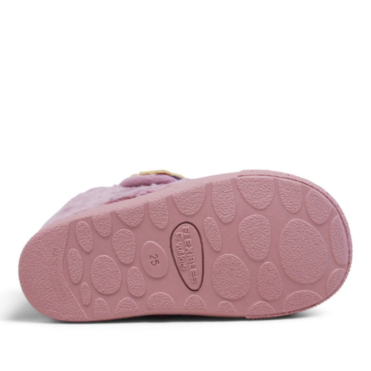 Zapatillas casa Vulladi malva con pelo suave, unicornio y cierre de velcro - Querol online