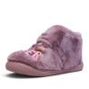Zapatillas casa Vulladi malva con pelo suave, unicornio y cierre de velcro