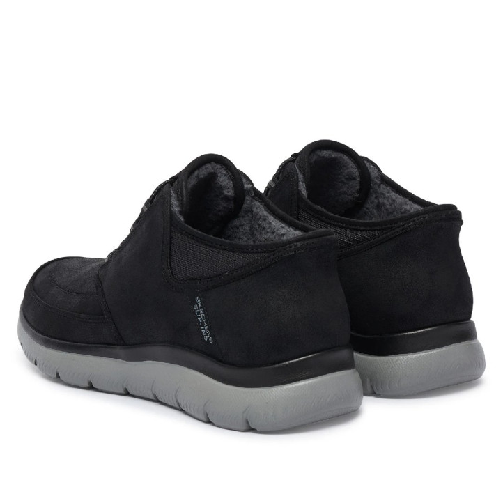 Botins Skechers Summits-Siegul negres tipus botí amb cordons elàstics i sola flexibl - Querol online