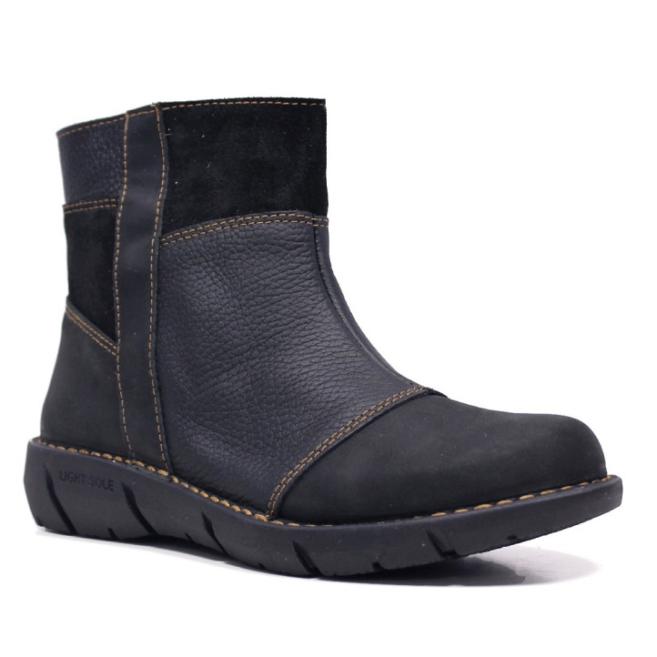 Botins Redlove Alma negres de pell amb detalls de camussa i sola lleugera - Querol online