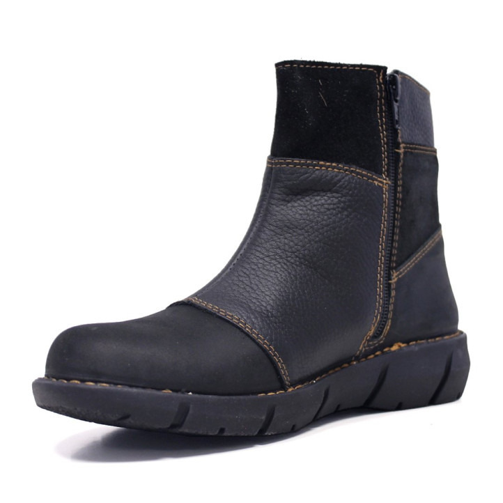 Botins Redlove Alma negres de pell amb detalls de camussa i sola lleugera - Querol online