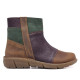 Botines Redlove Alma marrones de piel combinada con verde y suela ligera - Querol online