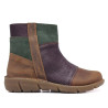 Botins Redlove Alma marrons de pell combinada amb verd i sola lleugera