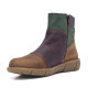 Botines Redlove Alma marrones de piel combinada con verde y suela ligera - Querol online
